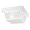 Westinghouse Fixture Ceiling Outdr Flush-Mount 60W 2-Light Trad 10In White Poly Frt Panel Glass 6697600 - alternate 1